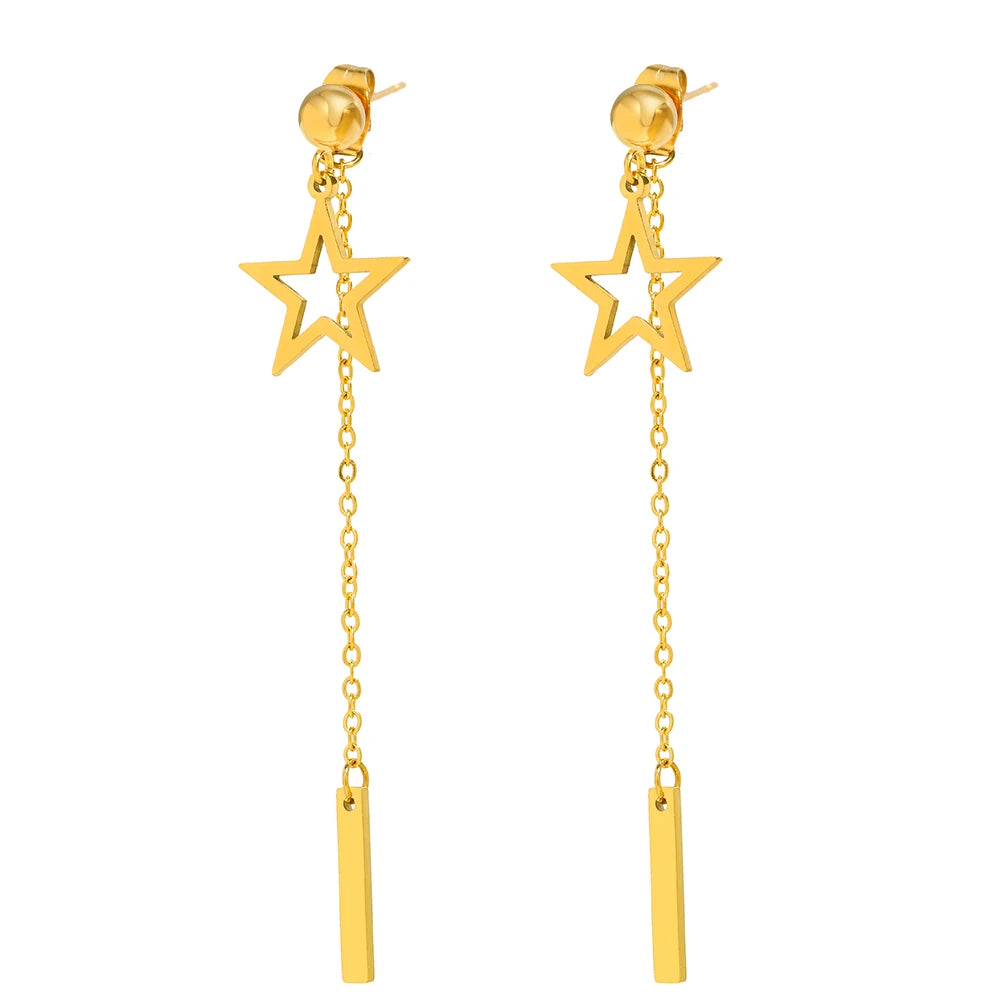 Boucles d'oreilles Étoiles Pendantes