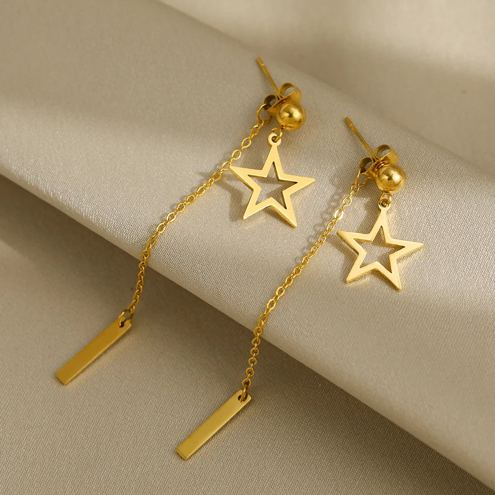 Boucles d'oreilles Étoiles Pendantes