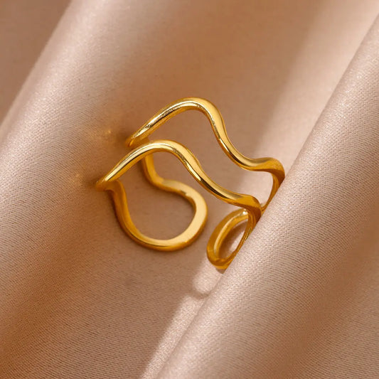 Bague Vagues Double